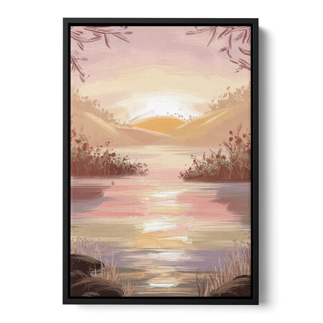 Springfield Sunrise Landscape - Black Frame Canvas