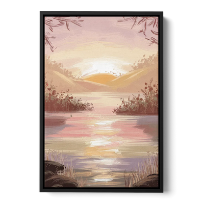 Springfield Sunrise Landscape - Black Frame Canvas