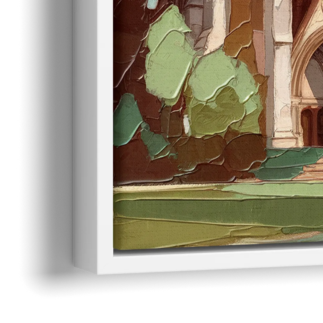 Washington National Cathedral - Close-Up White Frame Canvas