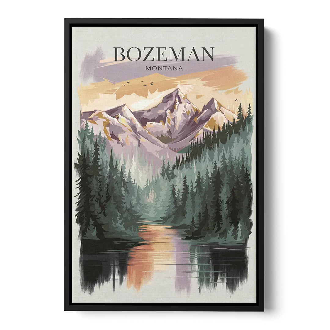 Bozeman Montana Wilderness - Black Frame Canvas