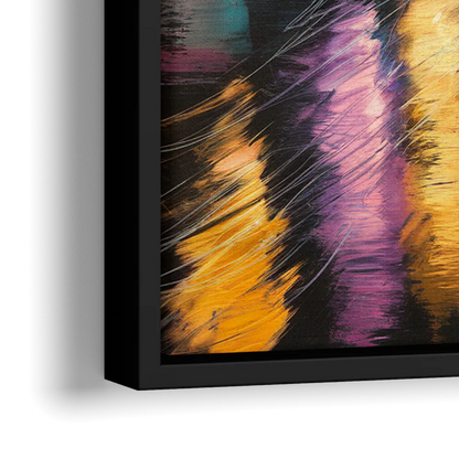 Memphis Vibrant Nightlife - Close-Up Black Frame Canvas