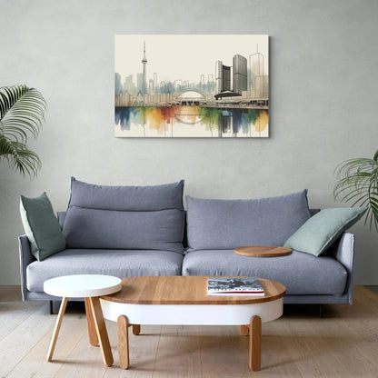 St Lawrence Skyline Market Scene - Canvas Wall Art Living Room