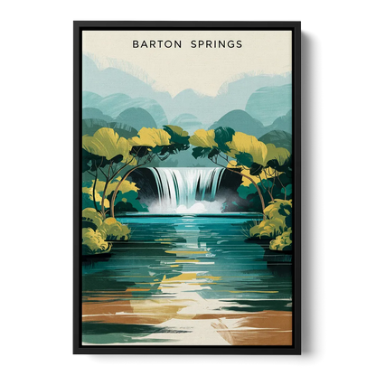 Austin Barton Springs Serenity - Black Frame Canvas