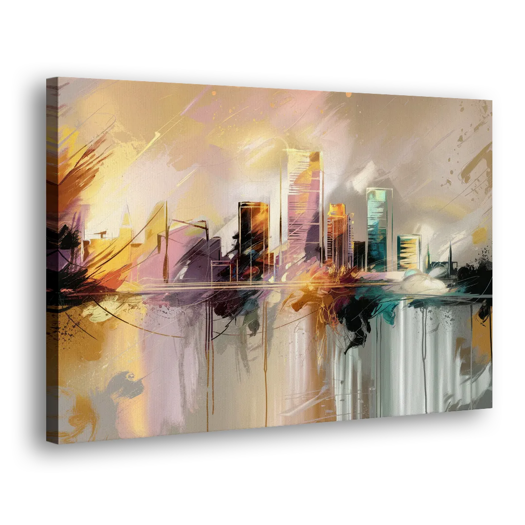 Burlington Artistic Cityscape - Canvas Print Art Sides