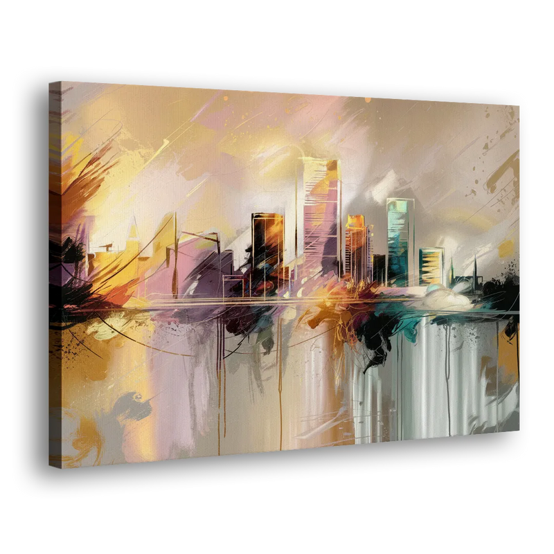 Burlington Artistic Cityscape - Canvas Print Art Sides