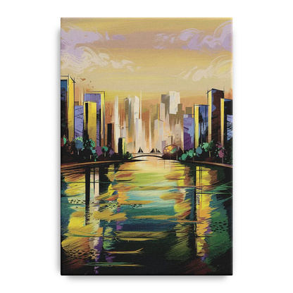 Riverside Downtown Skyline - Canvas Wall Art