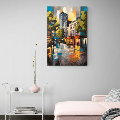 Burlington Vibrant Downtown - Canvas Wall Art Living Room