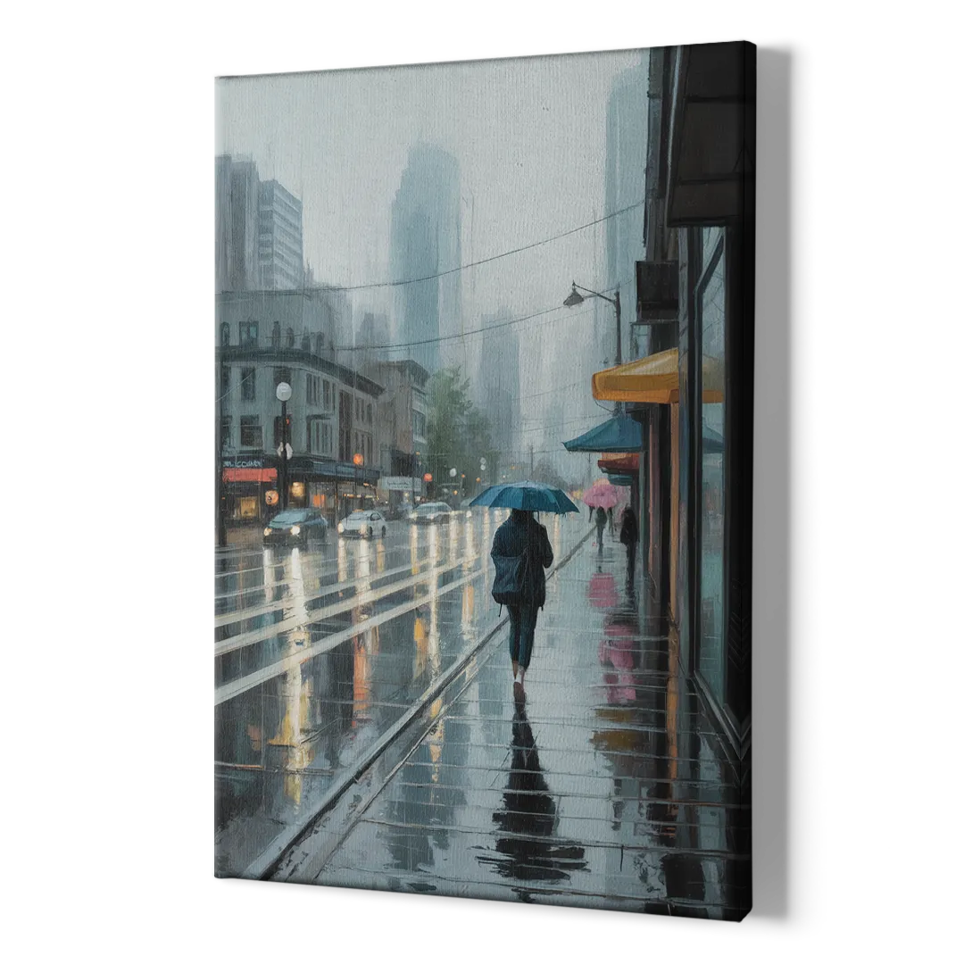 Vancouver Rainy Day - Canvas Print Art Sides