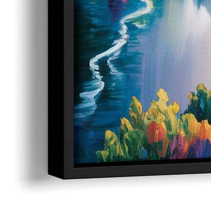 Niagara Falls Tunnel View - Close-Up Black Frame Canvas