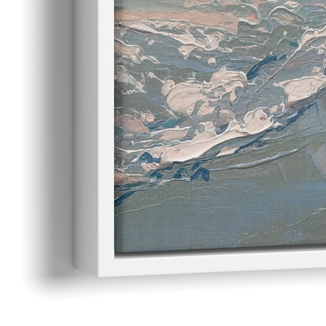 Huntington Beach Ocean Waves - Close-Up White Frame Canvas