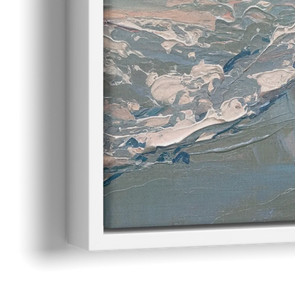 Huntington Beach Ocean Waves - Close-Up White Frame Canvas