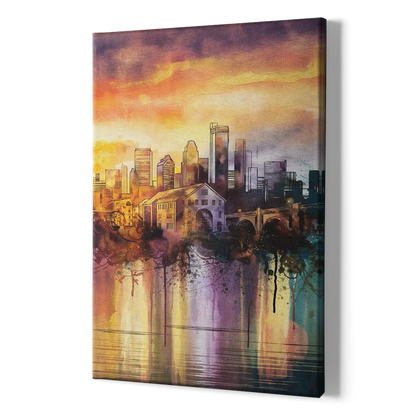 Minneapolis Historic Mill District - Canvas Print Art Sides