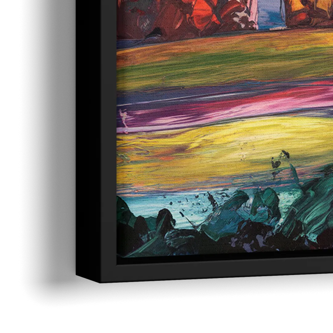 Washington DC Skyline Sunset - Close-Up Black Frame Canvas
