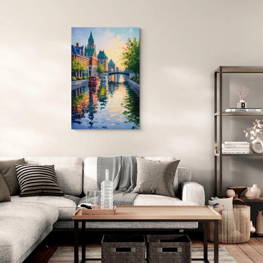 Rideau Canal Reflections - Canvas Wall Art Living Room
