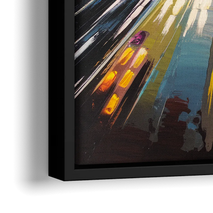Los Angeles Urban Cityscape - Close-Up Black Frame Canvas
