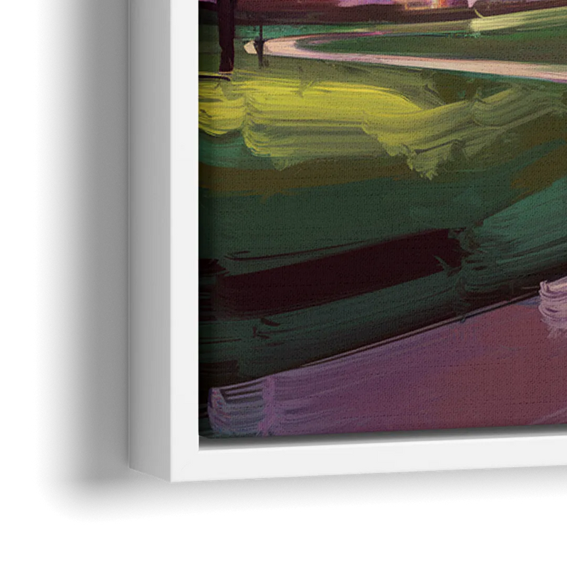 Houston Downtown Vibes - Close-Up White Frame Canvas