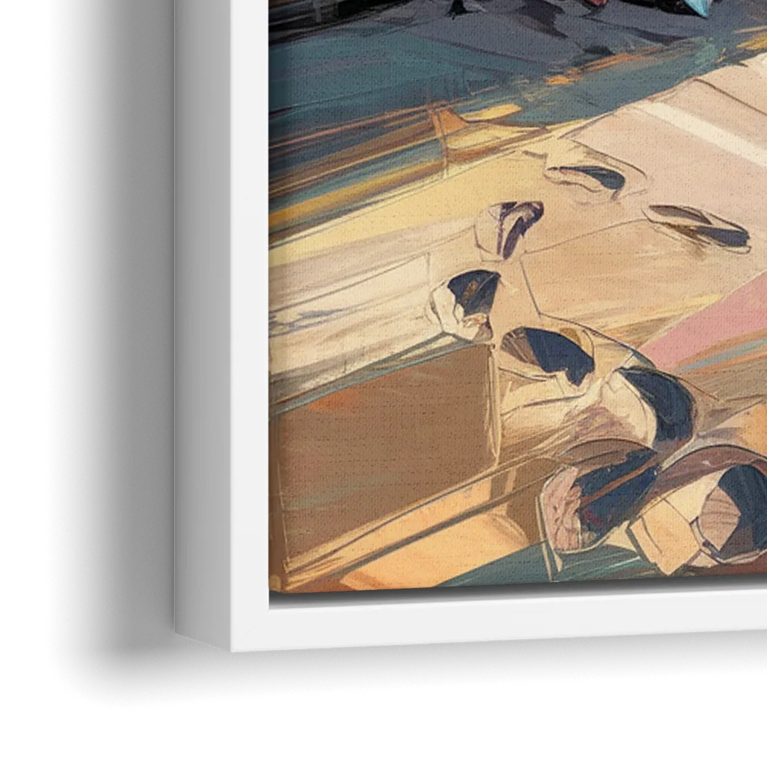 Huntington Beach Surfboards - Close-Up White Frame Canvas