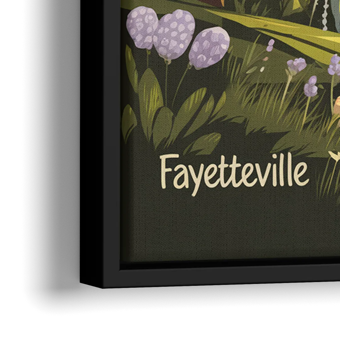 Fayetteville Scenic Trails - Close-Up Black Frame Canvas