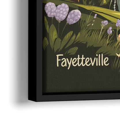 Fayetteville Scenic Trails - Close-Up Black Frame Canvas