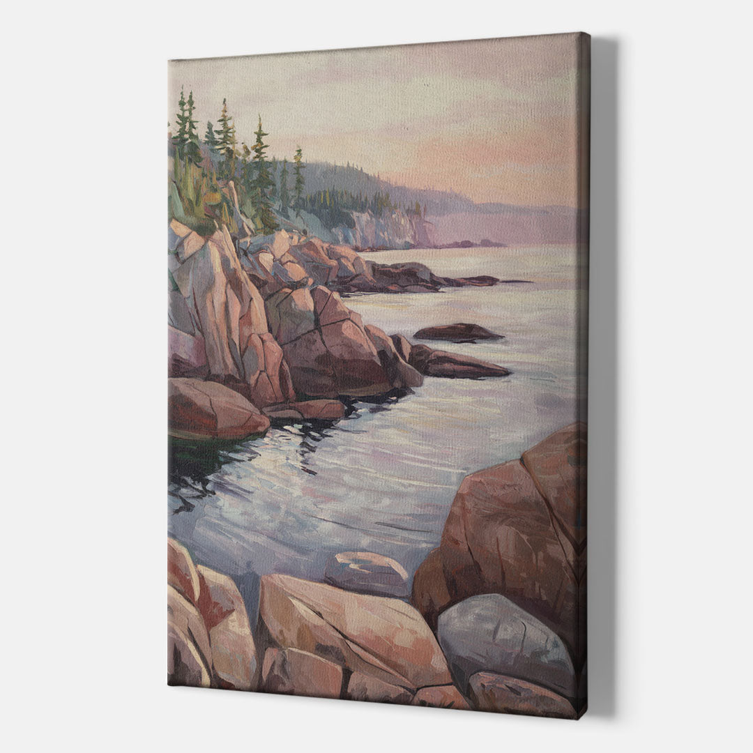 Bar Harbor Rocky Shoreline - Canvas Wall Art Indoor