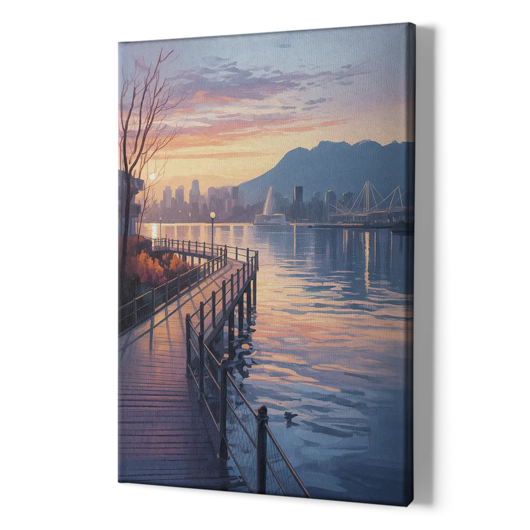 Vancouver Harbor Sunrise - Canvas Print Art Sides