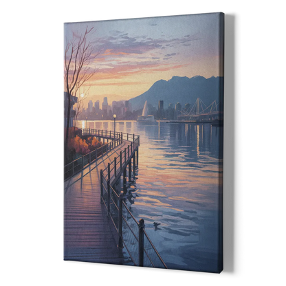 Vancouver Harbor Sunrise - Canvas Print Art Sides