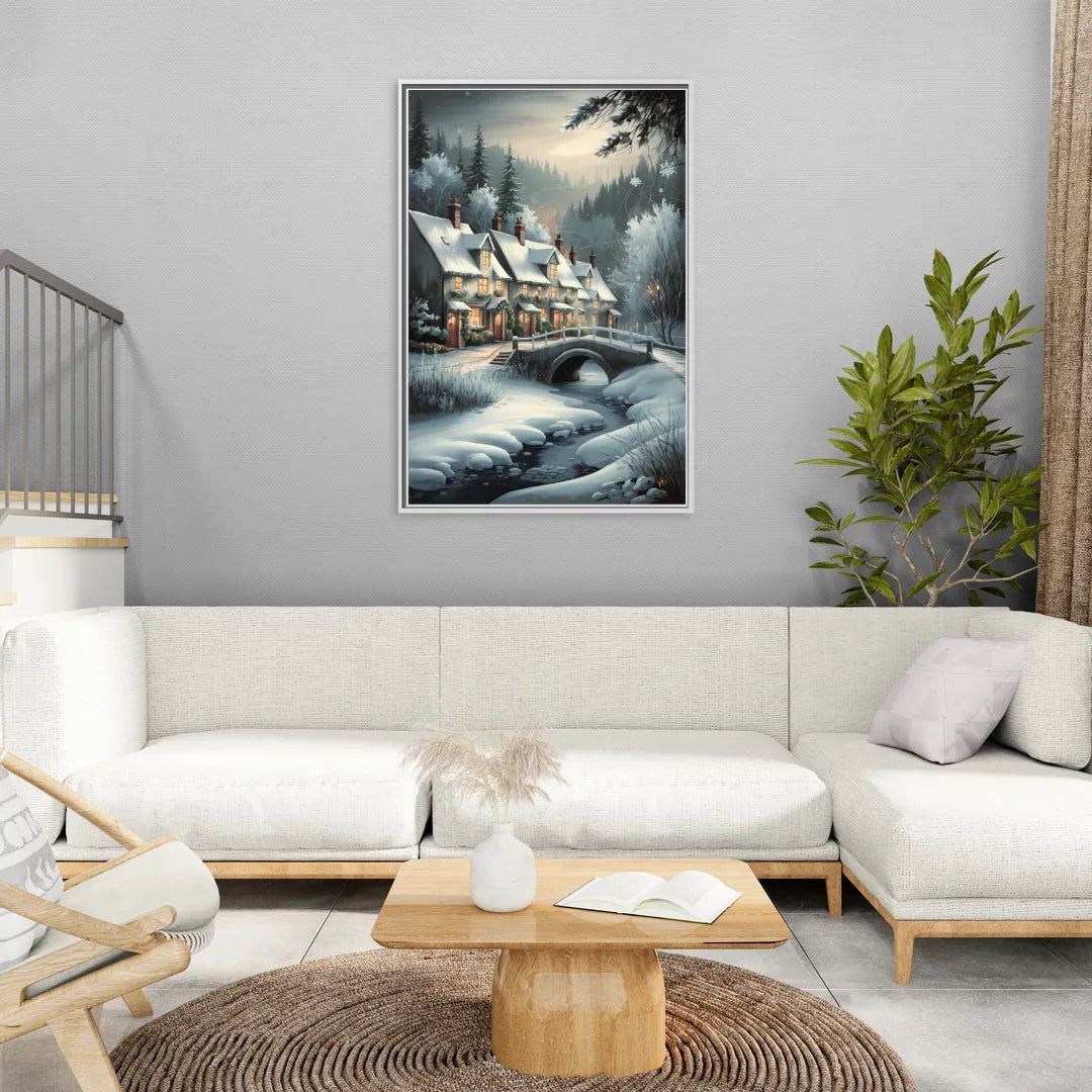 Ashland Winter Wonderland - Living Room White Frame Canvas