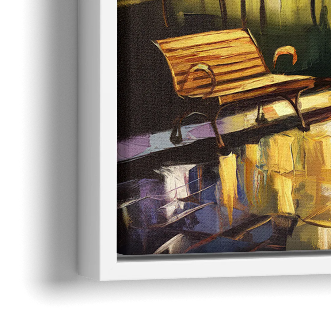 Tulsa Night Lights - Close-Up White Frame Canvas