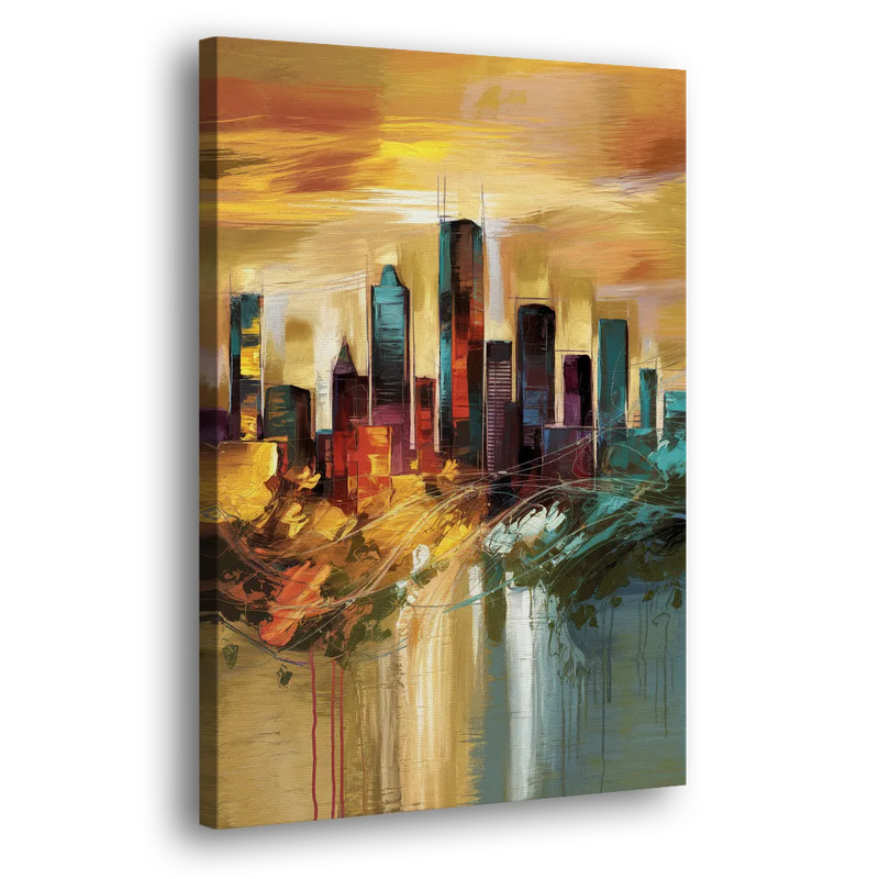 Houston Skyline View - Canvas Print Art Sides