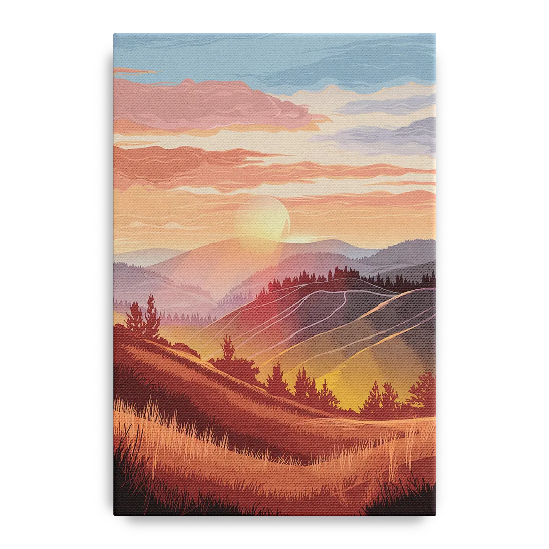 Ashland Sunrise Over Hills - Canvas Wall Art