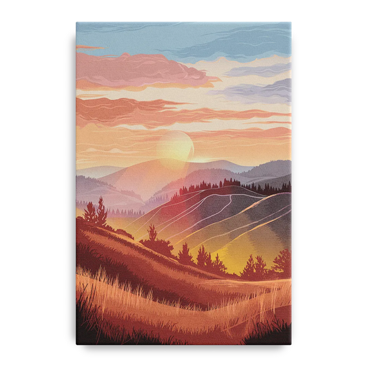 Ashland Sunrise Over Hills - Canvas Wall Art
