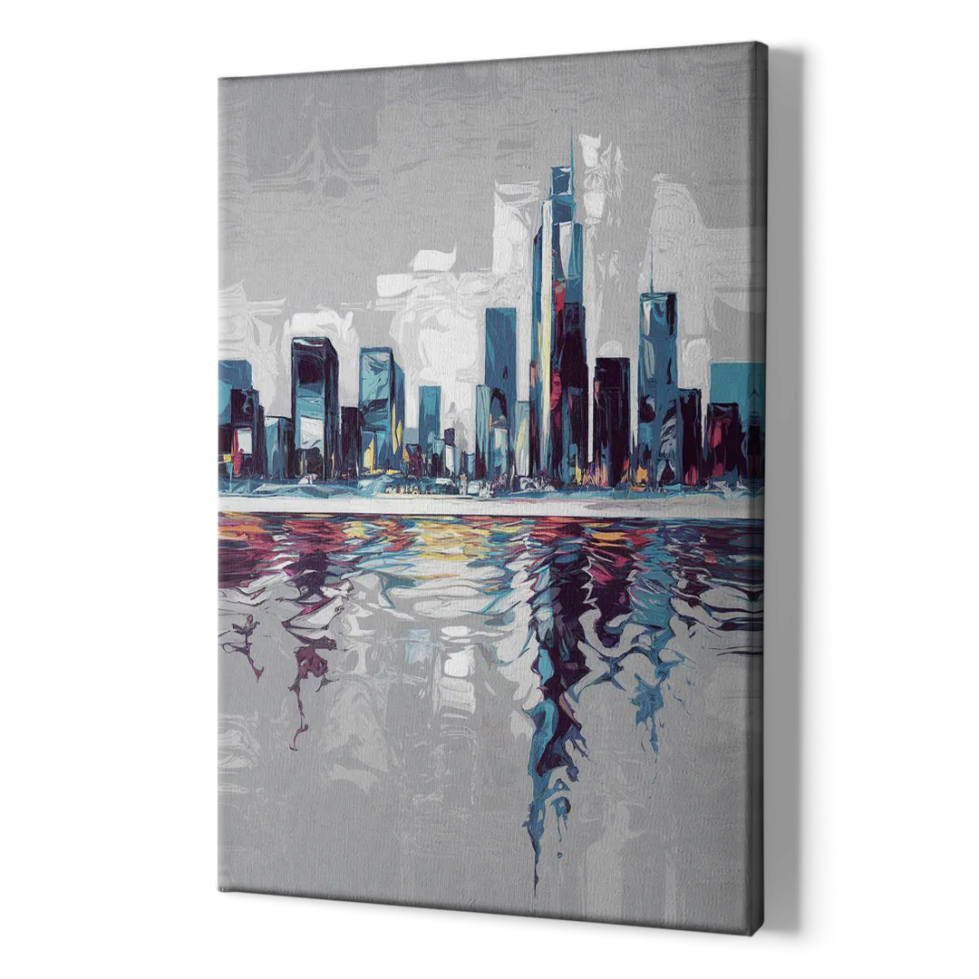 Mobile Abstract Cityscape - Canvas Print Art Sides