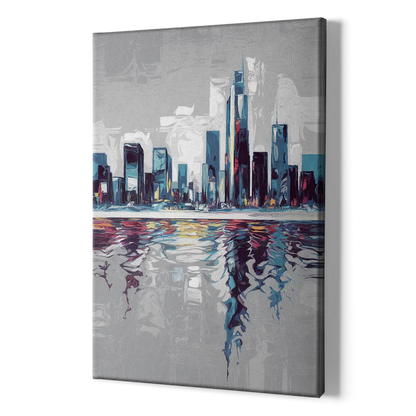 Mobile Abstract Cityscape - Canvas Print Art Sides