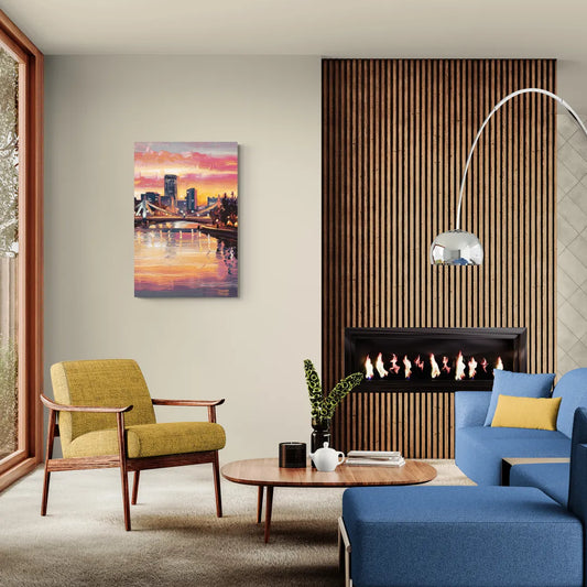 Des Moines Scenic Riverfront - Canvas Wall Art Living Room