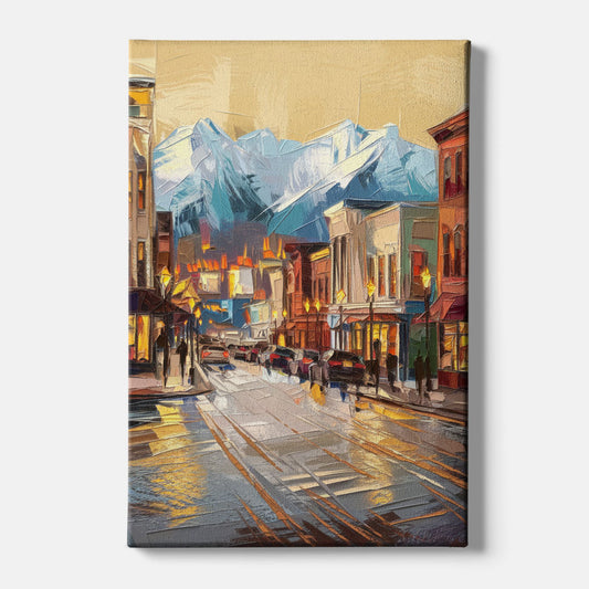 Anchorage Downtown Streets - Canvas Wall Art