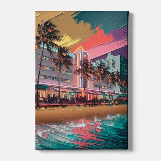 Miami South Beach Charm - Canvas Wall Art