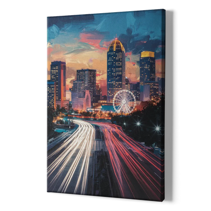 Atlanta Downtown Landmarks - Canvas Print Art Sides
