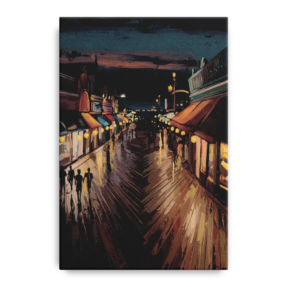 Jersey City Boardwalk Scene - Canvas Wall Art