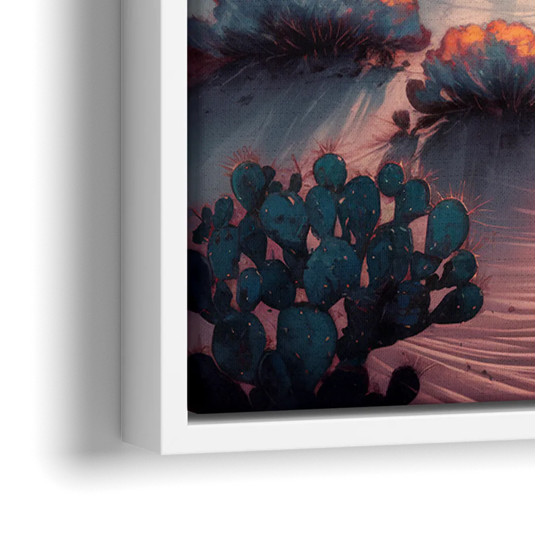 Phoenix Desert Twilight Glow - Close-Up White Frame Canvas