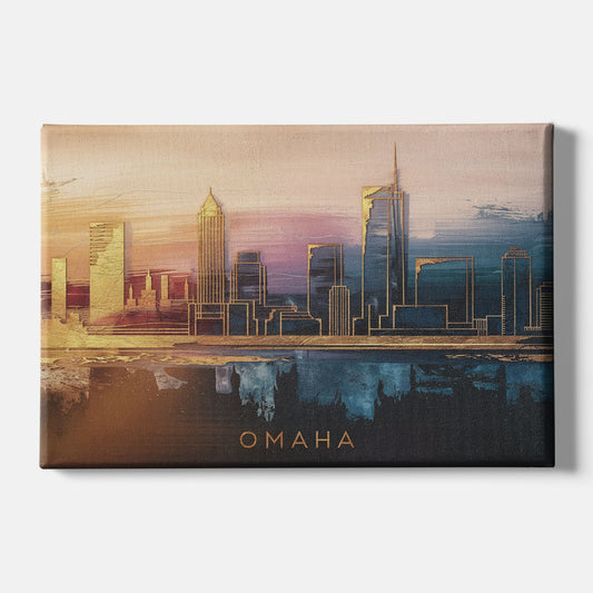 Omaha City Skyline - Canvas Wall Art
