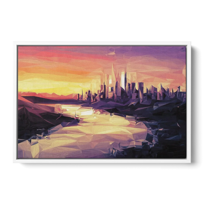 Boise Sunset Serenity - White Frame Canvas