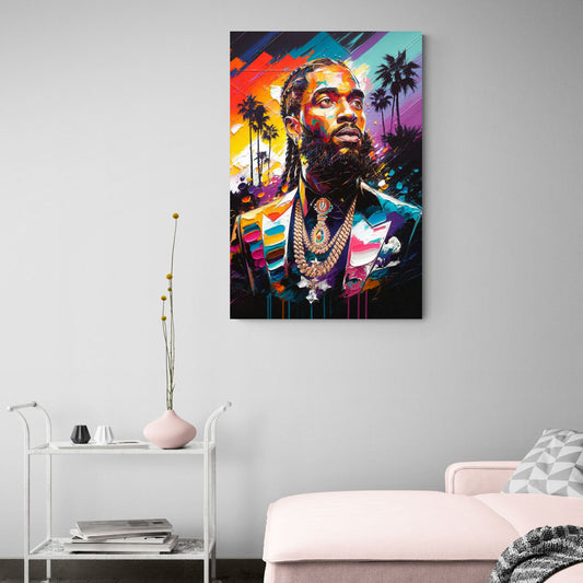 Los Angeles Nipsey Hussle Tribute - Canvas Wall Art Living Room