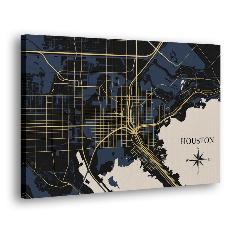 Houston Skyline Horizon - Canvas Print Art Sides