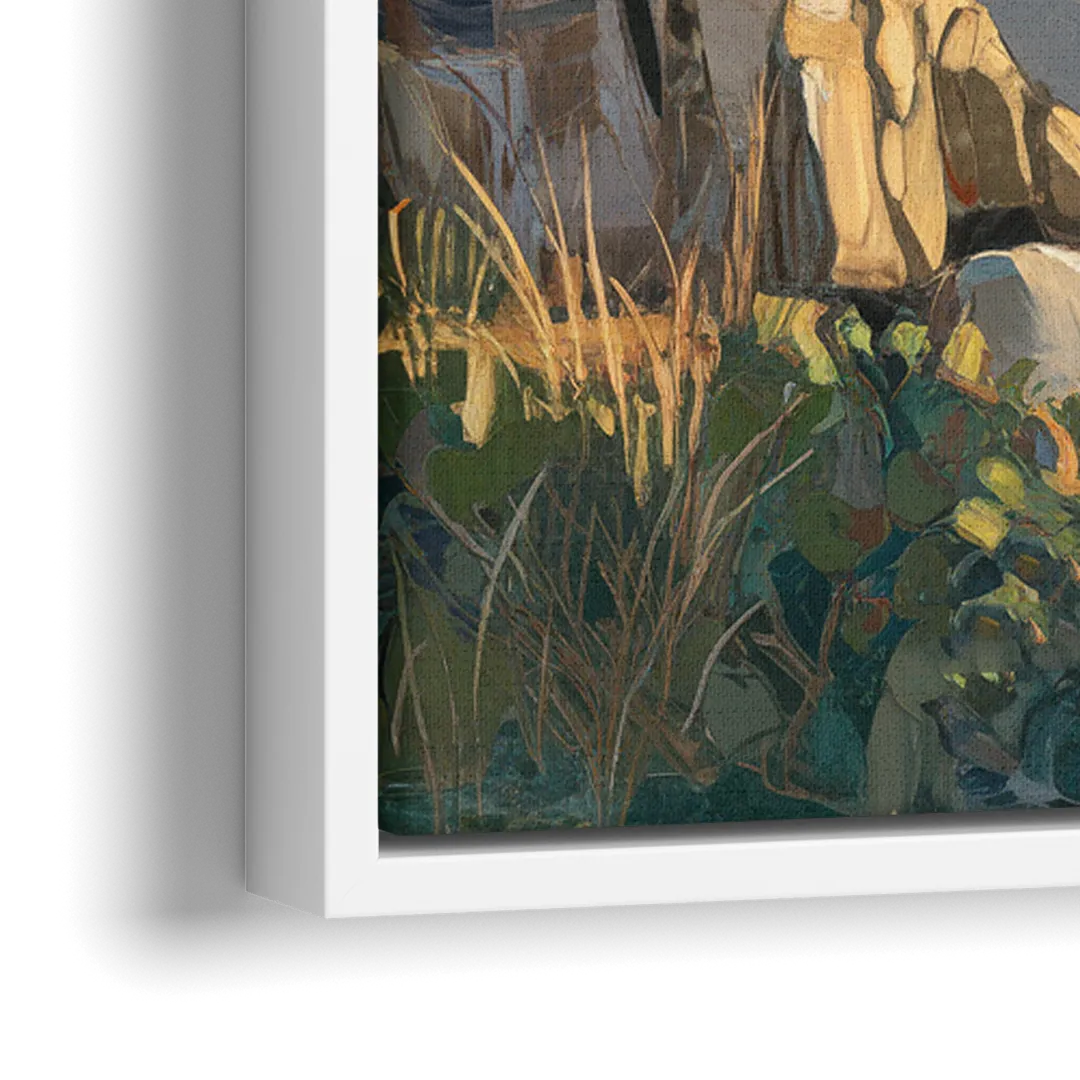 Bandon Ocean Cliffs - Close-Up White Frame Canvas