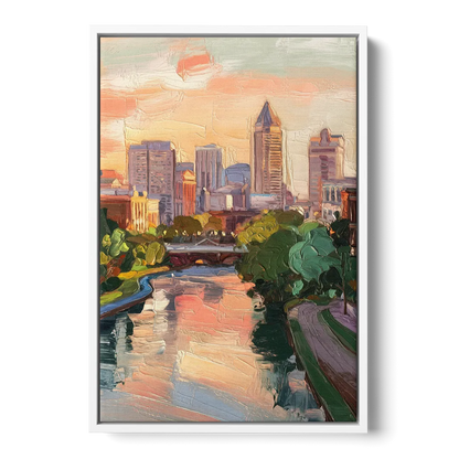 Richmond Downtown Charm - White Frame Canvas