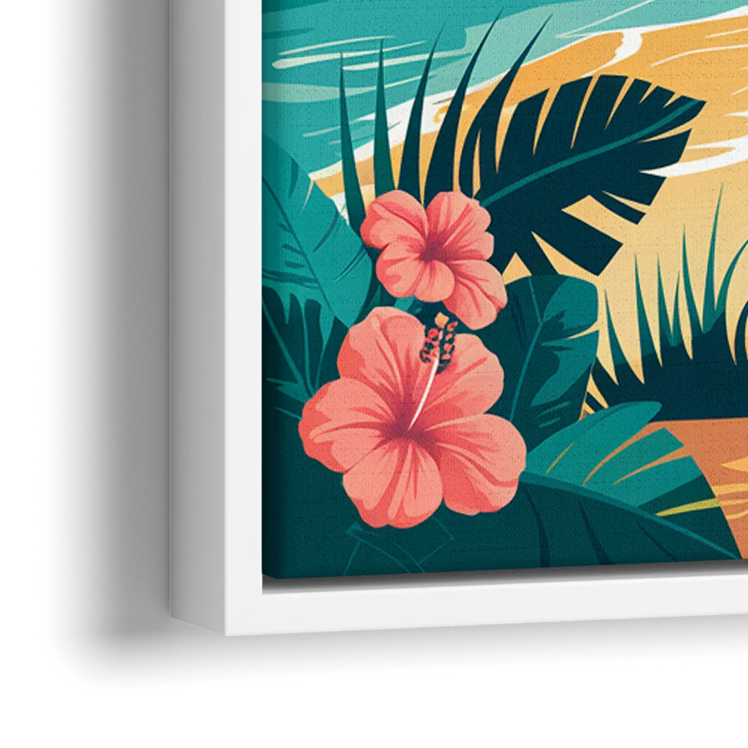 Honolulu Aloha Spirit - Close-Up White Frame Canvas
