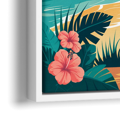 Honolulu Aloha Spirit - Close-Up White Frame Canvas