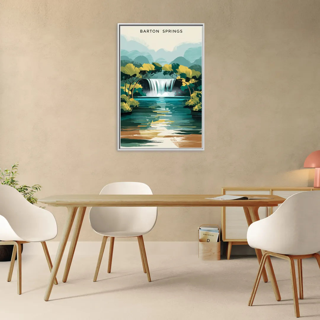 Austin Barton Springs Serenity - Living Room White Frame Canvas