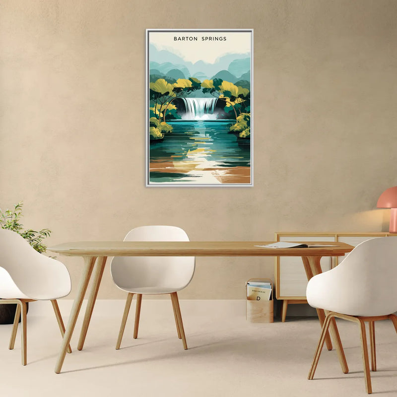 Austin Barton Springs Serenity - Living Room White Frame Canvas