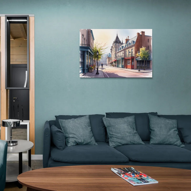 Quebec City Old Streets - Canvas Wall Art Living Room